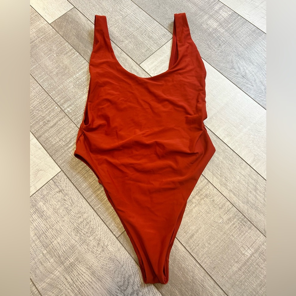 Red Low Back/Sides One Piece Swimsuit